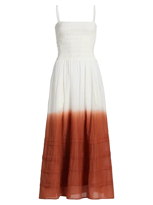 Maria Cher Women's Pinazo Selva Dip-Dyed Midi-Dress - Brick