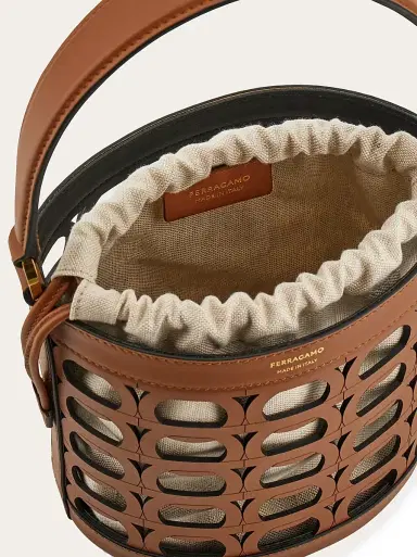 Ferragamo Women's Gancini Leather Bucket Bag | Thumbnail 7 Ferragamo Women's Gancini Leather Bucket Bag | Thumbnail 7