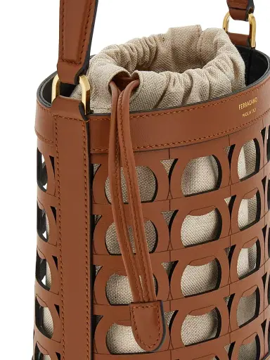 Ferragamo Women's Gancini Leather Bucket Bag | Thumbnail 8 Ferragamo Women's Gancini Leather Bucket Bag | Thumbnail 8