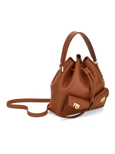 Ferragamo Women's Leather Bucket Bag - New Cognac | Thumbnail 4 Ferragamo Women's Leather Bucket Bag - New Cognac | Thumbnail 4