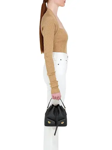 Ferragamo Women's Leather Bucket Bag - Nero | Thumbnail 2