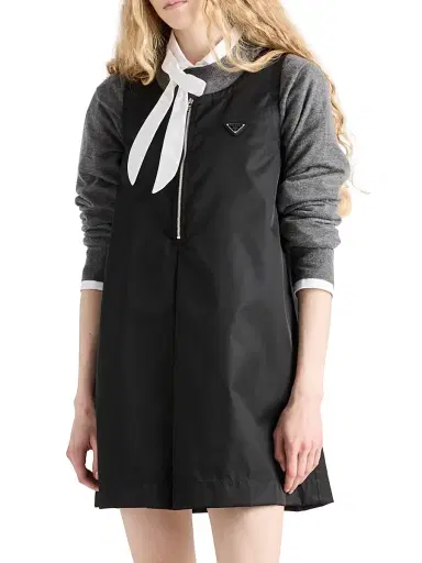 Prada Women's Re-Nylon Mini-Dress - Black - Size 0 | Thumbnail 2