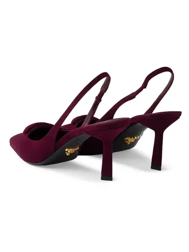 Prada Women's Suede 75MM Slingback Pumps - Dark Red - Size 5.5 | Thumbnail 3 Prada Women's Suede 75MM Slingback Pumps - Dark Red - Size 5.5 | Thumbnail 3