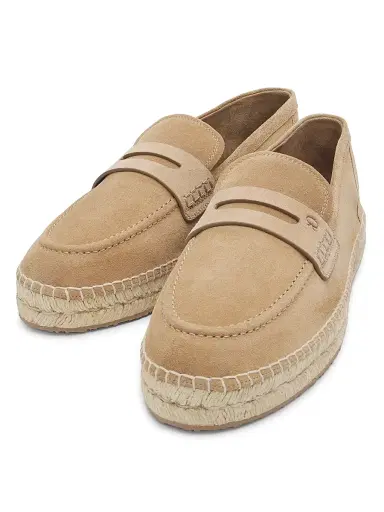 Gianvito Rossi Men's Lido Suede Espadrille Penny Loafers - Camel - Size 12 | Thumbnail 2