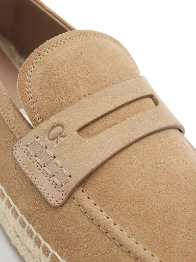 Gianvito Rossi Men's Lido Suede Espadrille Penny Loafers - Camel - Size 12 | Thumbnail 5