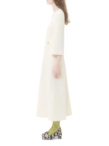 Valentino Garavani Women's Crepe Couture Midi Dress - Ivory - Size 2 | Thumbnail 3