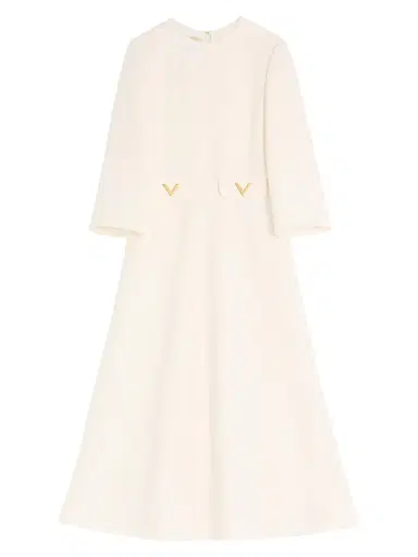 Valentino Garavani Women's Crepe Couture Midi Dress - Ivory - Size 2 | Thumbnail 1
