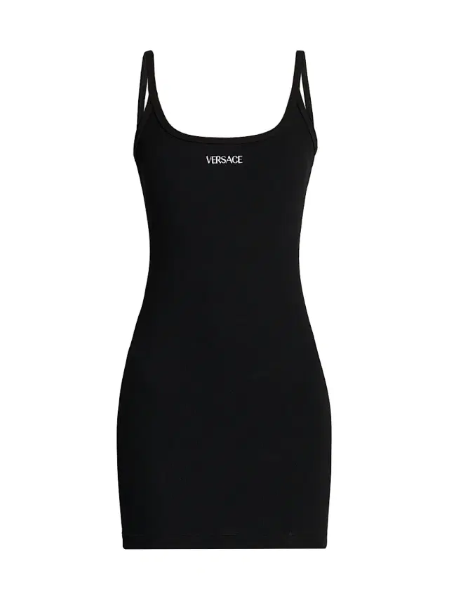 Women's Stretch-Cotton Body-Con Minidress - Black