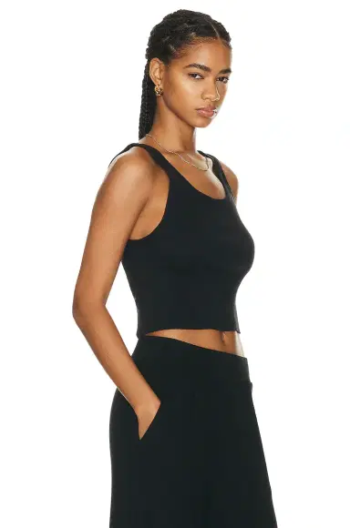 ÉTERNE Cropped Scoop Neck Tank Top | Thumbnail 2