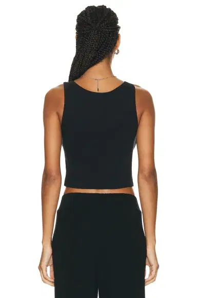 ÉTERNE Cropped Scoop Neck Tank Top | Thumbnail 3