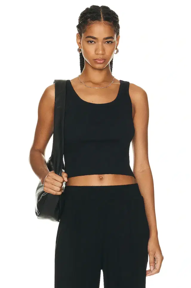 Eterne Cropped Scoop Neck Tank Top