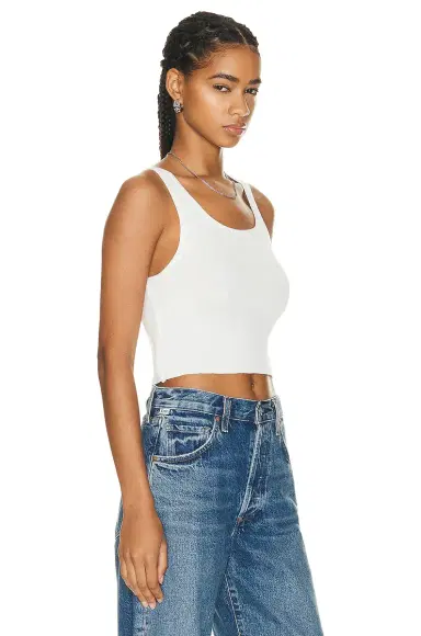 ÉTERNE Cropped Scoop Neck Tank Top | Thumbnail 2