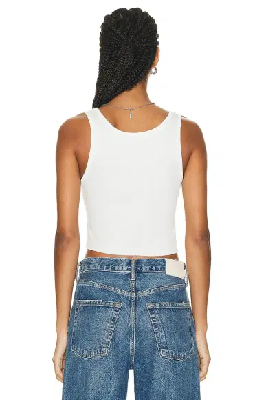 ÉTERNE Cropped Scoop Neck Tank Top | Thumbnail 3