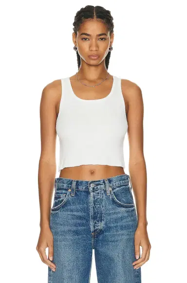 ÉTERNE Cropped Scoop Neck Tank Top | Thumbnail 1