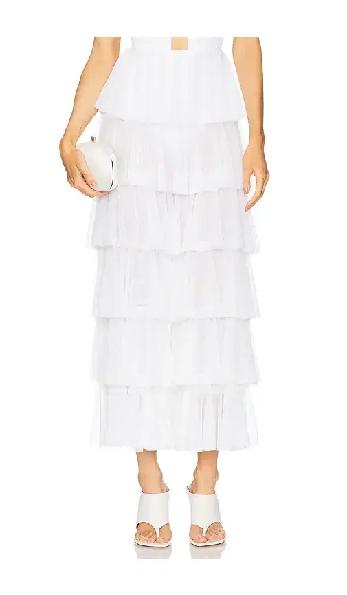 Norma Kamali Wide Leg Ruffle Pant
