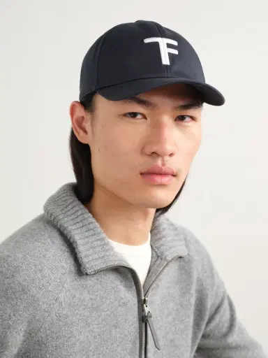 Tom Ford Logo-Embroidered Leather-Trimmed Cotton-Twill Baseball Cap - Men | Thumbnail 2 Tom Ford Logo-Embroidered Leather-Trimmed Cotton-Twill Baseball Cap - Men | Thumbnail 2