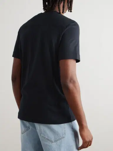 Moncler Logo-Appliquéd Shell-Trimmed Cotton and Cashmere-Blend Jersey T-Shirt - Men | Thumbnail 3 Moncler Logo-Appliquéd Shell-Trimmed Cotton and Cashmere-Blend Jersey T-Shirt - Men | Thumbnail 3