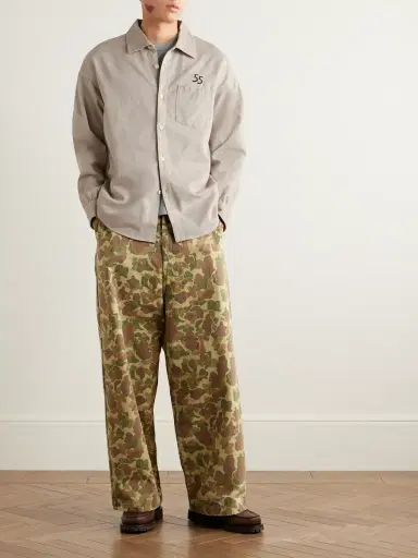 Visvim Palmer Convertible-Collar Embroidered Cotton-Twill Shirt - Men | Thumbnail 2 Visvim Palmer Convertible-Collar Embroidered Cotton-Twill Shirt - Men | Thumbnail 2