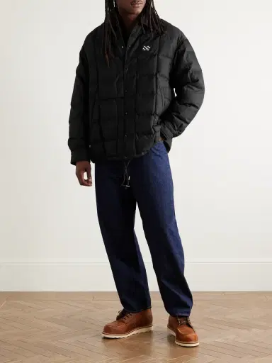 Visvim Coach Appliquéd Quilted Wool and Silk-Blend Twill Down Jacket - Men | Thumbnail 2
