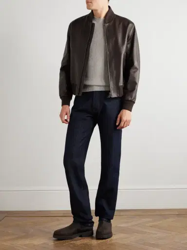 Loro Piana Leather Bomber Jacket - Men | Thumbnail 2