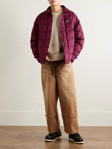 Visvim Coach Appliquéd Quilted Wool and Silk-Blend Twill Down Jacket - Men | Thumbnail 2
