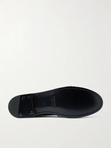 Saint Laurent Le Loafer Monogram Logo-Appliquéd Eel Penny Loafers - Men | Thumbnail 3