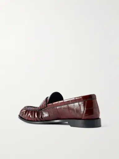 Saint Laurent Le Loafer Monogram Logo-Appliquéd Eel Penny Loafers - Men | Thumbnail 4