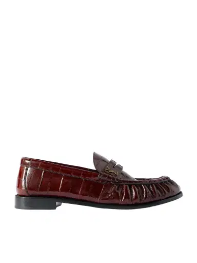Saint Laurent Le Loafer Monogram Logo-Appliquéd Eel Penny Loafers - Men | Thumbnail 1