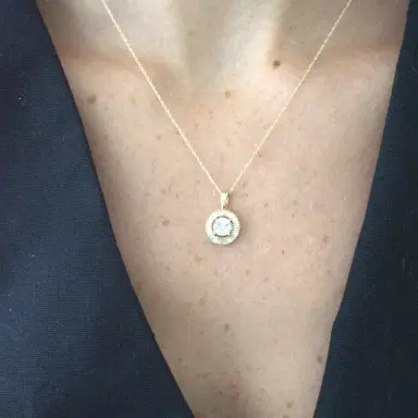 Wish Fine Jewelry 0.33ct Diamond 14K Gold Cluster Pendant Chain Necklace | Thumbnail 2