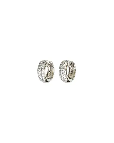 Wish Fine Jewelry 0.50ct Diamond 14K Gold Pave Hoop Earrings | Thumbnail 1
