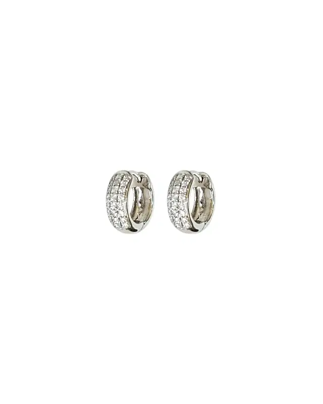 Wish Fine Jewelry 0.50ct Diamond 14K Gold Pave Hoop Earrings