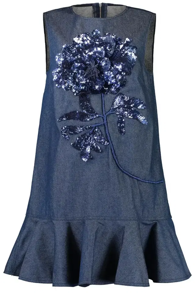 Oscar de la Renta Drop Waist Shift Dress