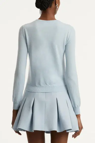 Oscar de la Renta Tonal Peony Embroidered Cardigan | Thumbnail 6 Oscar de la Renta Tonal Peony Embroidered Cardigan | Thumbnail 6