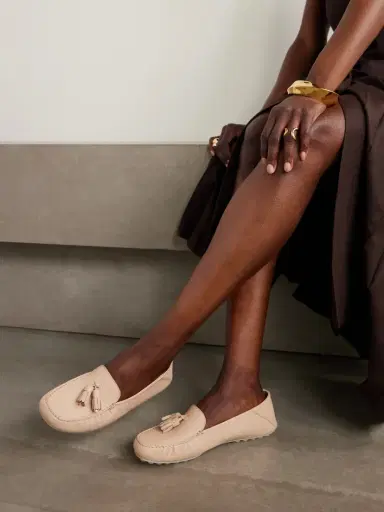 Loro Piana Tasseled Textured-leather Collapsible-heel Loafers | Thumbnail 2 Loro Piana Tasseled Textured-leather Collapsible-heel Loafers | Thumbnail 2