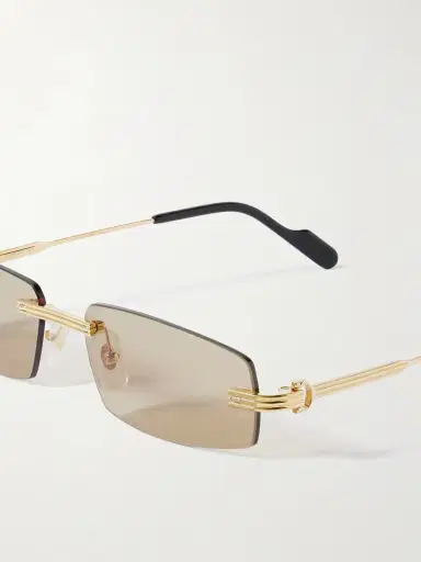 Cartier Eyewear Première De Cartier Rimless Rectangular-frame Gold-tone Sunglasses | Thumbnail 4 Cartier Eyewear Première De Cartier Rimless Rectangular-frame Gold-tone Sunglasses | Thumbnail 4