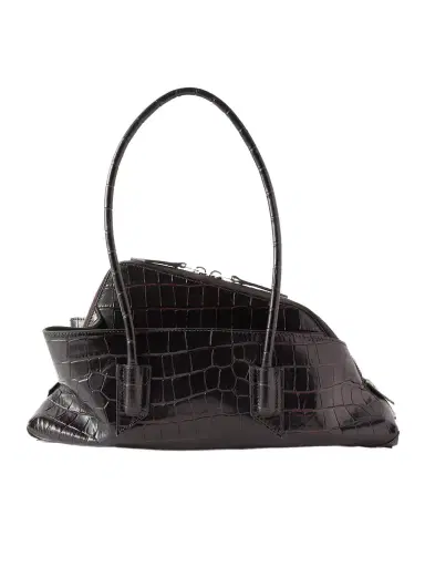 The Attico La Passeggiata Small Asymmetric Croc-effect Leather Tote | Thumbnail 1 The Attico La Passeggiata Small Asymmetric Croc-effect Leather Tote | Thumbnail 1