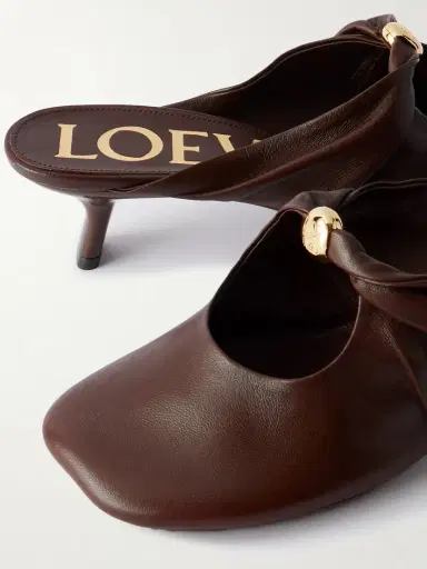 Loewe Pebble Embellished Cutout Leather Mules | Thumbnail 4