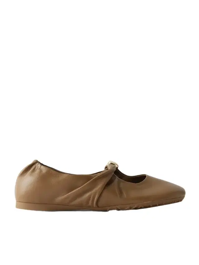 Pebble Embellished Leather Ballet Flats