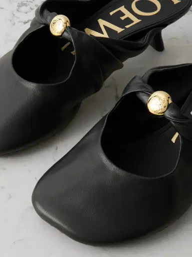 Loewe Pebble Embellished Cutout Leather Mules | Thumbnail 4