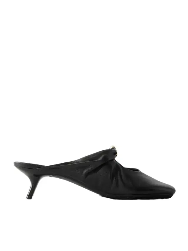 Loewe Pebble Embellished Cutout Leather Mules