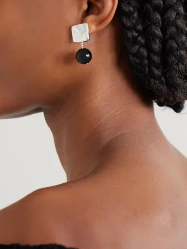 AGMES Luca Recycled Sterling Silver Onyx Earrings | Thumbnail 2 AGMES Luca Recycled Sterling Silver Onyx Earrings | Thumbnail 2