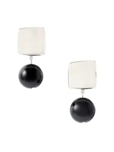 AGMES Luca Recycled Sterling Silver Onyx Earrings | Thumbnail 1 AGMES Luca Recycled Sterling Silver Onyx Earrings | Thumbnail 1