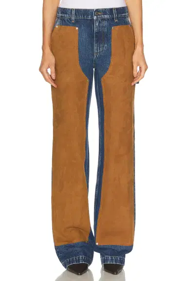 Stella McCartney Denim & Suede Jeans | Thumbnail 1 Stella McCartney Denim & Suede Jeans | Thumbnail 1
