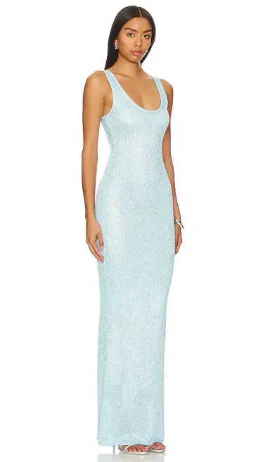 Asta Resort Ana Dress - Baia Blue Sequin | Thumbnail 2