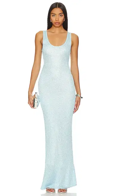 Asta Resort Ana Dress - Baia Blue Sequin | Thumbnail 1