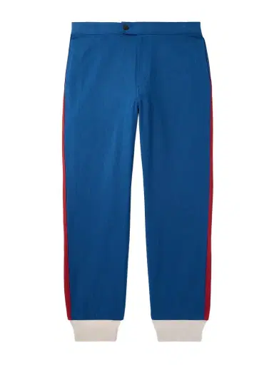 Visvim Bertone Tapered Grosgrain-Striped Cotton-Twill Trousers - Men | Thumbnail 1