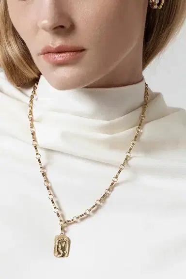Azlee Large Motif Double Link Chain | Thumbnail 2