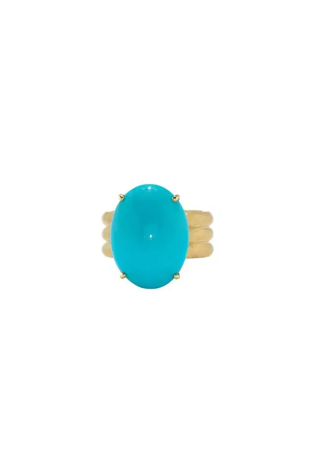IRENE NEUWIRTH JEWELRY Turquoise Cabochon Heroic Ring