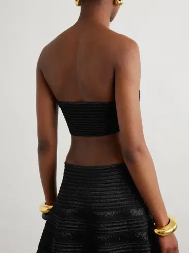 Alaïa Cropped Ribbed-knit Bandeau Top | Thumbnail 4 Alaïa Cropped Ribbed-knit Bandeau Top | Thumbnail 4
