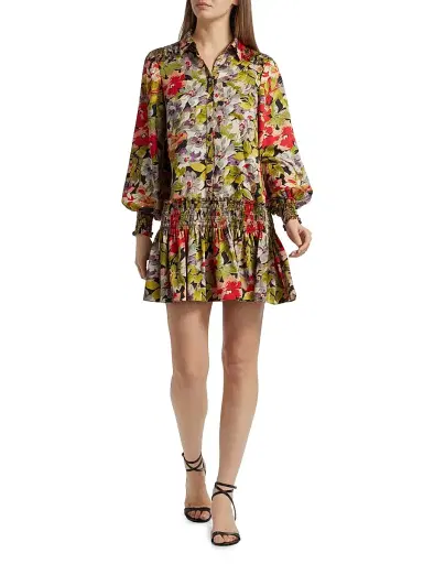 Cinq à Sept Women's Canyon Bloom Damia Floral Minidress - Black Multi | Thumbnail 2